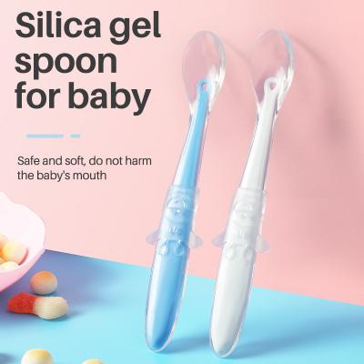 China 2021 Viable Wholesale Good Quality Child Feeding Food Grade Silicone Baby Spoons for sale