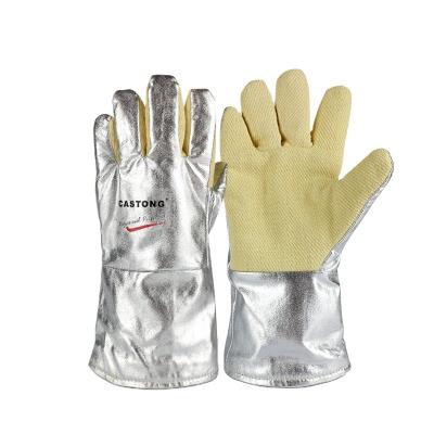 China Para-aramid High Temperature Denim Factory Supply Resistance Machine Labor Safety Gloves Long Heat Resistant Work for sale