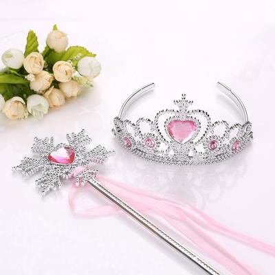 China 2pcs/set Girls Popular Princess Dress Up Accessories Princess Crown Magic Wand For Girls Children for sale