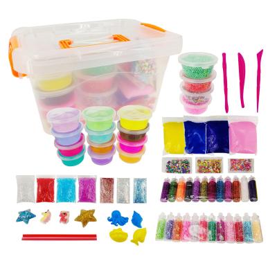 China Mud Supplies Pack Slime Supplies Mud Making Kit For Girls Boys Kids Includes Crystal Clear Toys Foam Balls Slices Beads Glitter Toys Wholesale for sale