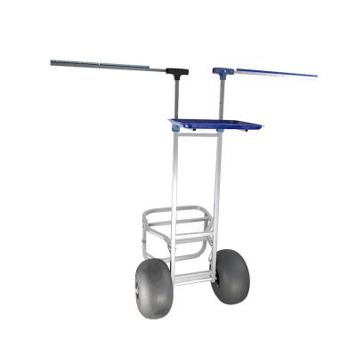 China Outdoor Durable Anti-rust Collapsible Trolley Aluminum Fishing Cart Tool Beach for sale