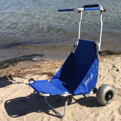 China Foldable Convenient Fishing Folding Aluminum Widely Sold Beach Trolley Cart With Balloon Wheels for sale