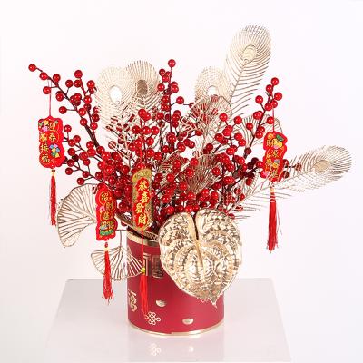 China BinRui New Year Artificial Flower Festival Decoration Accessories Plastic Weeding China Style For Gifts Valentine's Day Home Decorative for sale