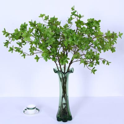 China BinRui Plastic Artificial Flower Seven Stars Leaves 3 BranchesDIY Bulk Office Home Decor Weeding Party Table Decoration for sale