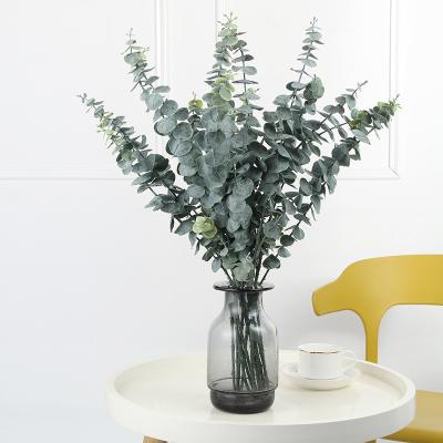 China BinRui Decoration Artificial Flower 3 Branches Outdoor Indoor Eucalyptus With Frost DIY Bouquet For Decorative Gardening Wedding Office Decor Home for sale