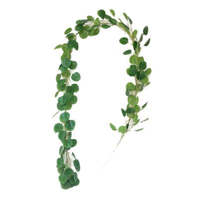 China 2022 New Fashion Eucalyptus Rotundifolia Leaf Artificial Rattan Vine Romantic Wedding Minimalist Decoration For Valentine's Day Decor for sale