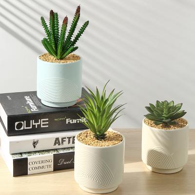 China Mini Creative Plastic+Ceramic Marble Ceramic Succulent Potted Plants Potted Plants Bonsai Decorative Gardening Home Furnishing for sale