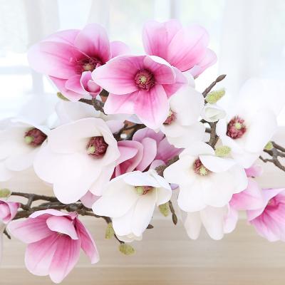 China BinRui 3D Flower Artificial Touch Magnolia Outdoor Indoor Decoration Chinese Style Real For Hot Selling Buds Wedding Home Hotel Decor Decorative Flowers for sale