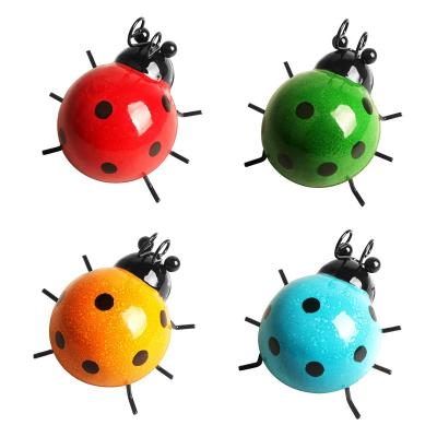 China Cute Art Deco Outdoor Garden Decor Metal Ladybug Wall Decor For Wall Art Hanging for sale