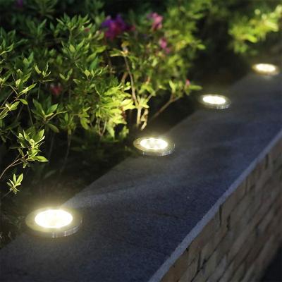 China Waterproof Solar Disc Light Warm White Outdoor Garden Lawn Solar Ground Lights for sale