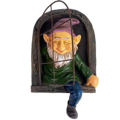 China Minimalist Dwarf House Window Tree Sculpture Garden Resin Decorations for sale