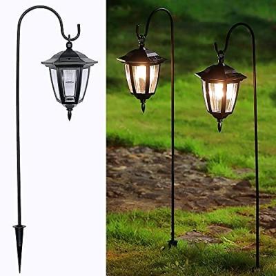 China OEM Outdoor Decorative Garden Lanterns 34 Inch Pendant Solar Powered Coach Lights With 2 Shepherd Hooks for sale