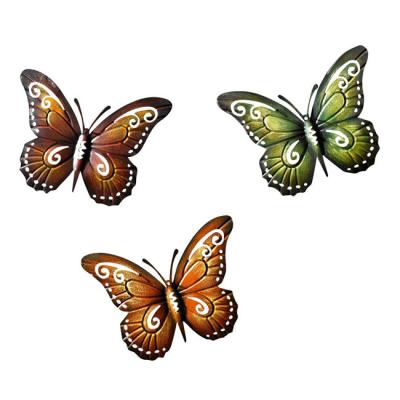 China Colorful Minimalist Nature 3D Metal Art Decor Butterfly Wall Hanging for sale