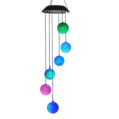 China Home or Indoor Solar Powered Portable Changing Outdoor Decorative Decor or Holiday LED Craft Bell Wind Chime Light Windchime Wind Chime for sale