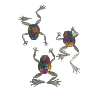 China CLASSIC Home Decor Set of 3 Colorful Hand Painted 3D Wall Frogs for sale