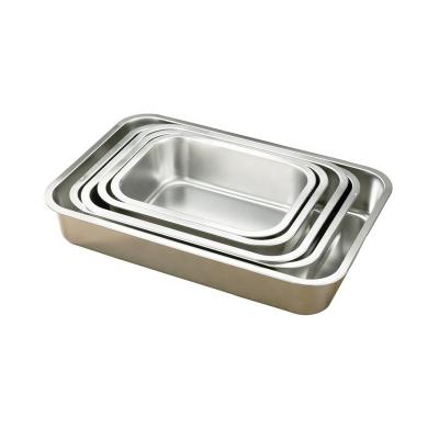 China Factory supply high quality china customized sustainable stainless steel plate stainless steel bargain buffet stainless steel dish customized square dinner dishes directly for sale