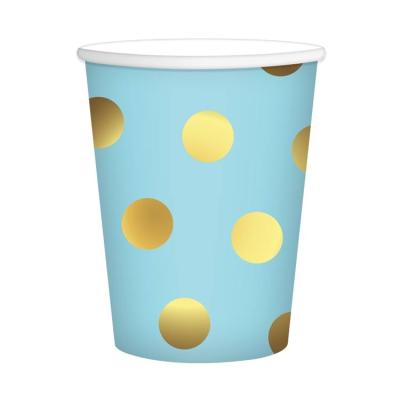 China Juice Eco Friendly Blue Disposable Cups Paper Cups For Party Drinking Single Wall Biodegradable Cold Drinks Soda Cups for sale