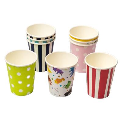 China Juice Custom Confetti Printed Disposable Tableware Party Supplies Disposable Coffee Cups Paper Cups For Birthday Party for sale