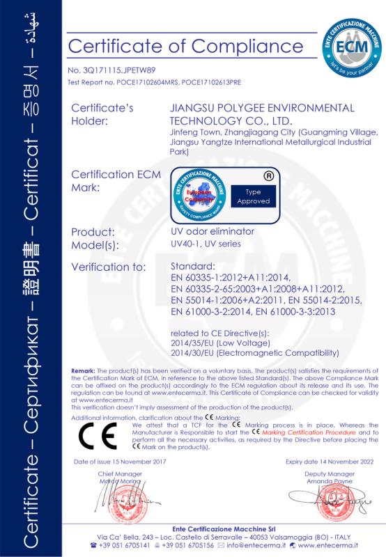 CE - Jiangsu Polygee Environmental Technology Co., Ltd.