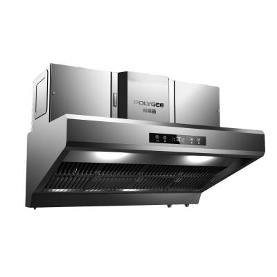 China Hotel POLYGEE High Efficiency Commercial Kitchen Oil Steamer Range Particularly Hood For Gas Disposal for sale