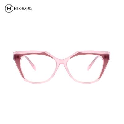 China HeChang Anti-blue 2022 Fashionable Custom Eyewear Style Transparent Optical Frames Logo Anti-Blue Glasses Spectacle Clear for sale