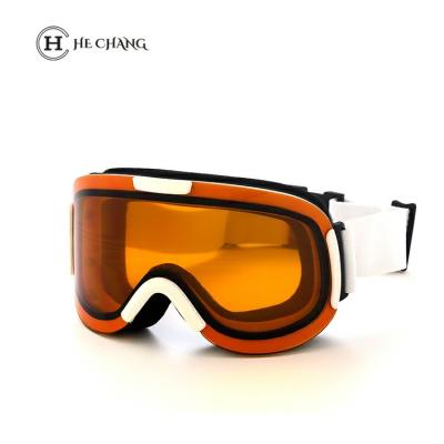 China HeChang Mens PC Lens Ski Goggles Double Lens Anti Fog Mirror Snow Goggles For Adult Customized OEM Plastic Men for sale