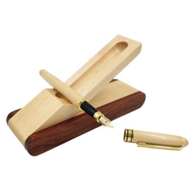 China Pen Pen Wholesale Promotional Cheap Promotional Pen Kit Wood Turning Wooden Fountain Pen For Gift With Box for sale