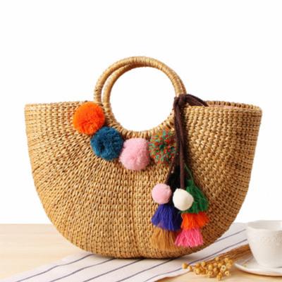 China Chinese fashion factory direct sales ventilation environmental protection straw beach rattan bag for sale