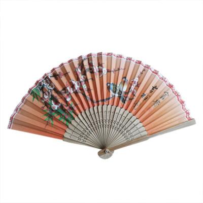 China China Wholesale China Cheap Hand Fans Hold Bamboo Flowers Birds Hand Fan Skeleton for sale