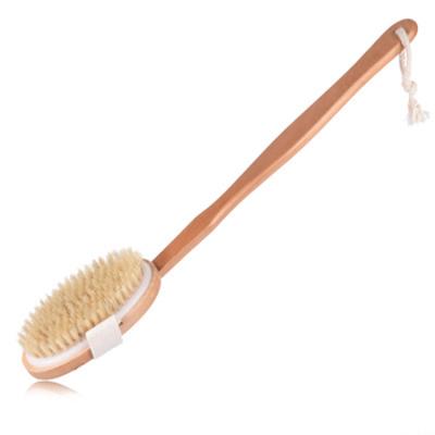 China All Natural Wholesale High Quality Natural Dry Skin Body Brush Bamboo Boar Stiffen Bath Brush for sale