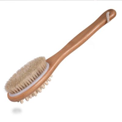 China All Natural All Natural Wooden Bristle Cellulite Exfoliating Body Smoother Dry Skin Bath Brush for sale