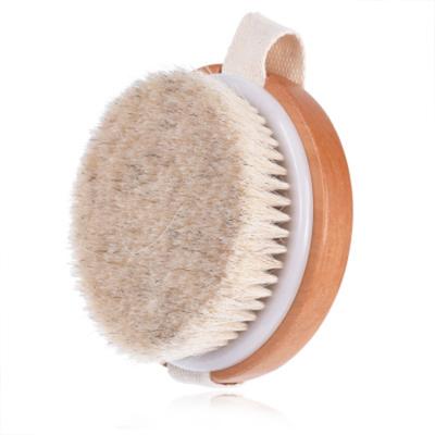 China All Natural All Natural Wooden Bristle Dry Skin Bath Body Brush With Hand Band For Nice Grip for sale