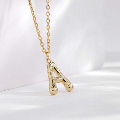 China Letter Necklace 925 Sterling Silver Gold Plated Letter Necklace Customized by Vintage 2022 Women Trendy Jewelry for sale