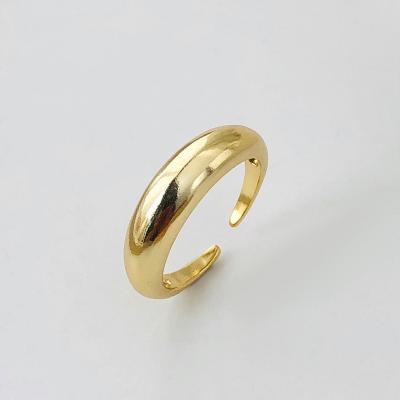 China FASHIONABLE Minimalist Women's Style Simple Ring Brass Gold Plated Open Ladies Adjustable Ring for sale