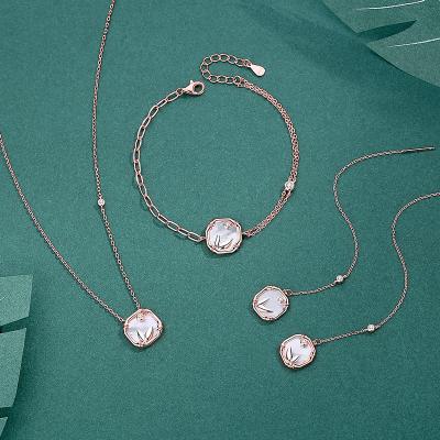 China CLASSIC INS Style Luxury Jewelry With Zircon 925 Silver Alibaba Jewelry Sets Necklace Bracelet Earrings for sale