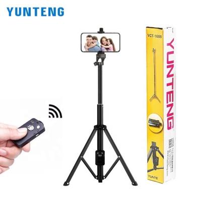 China 51 inch Mobile Phone Camera Selfie Stick YUNTENG 1688 Monopod Selfie Stick Tripod Extendable Stand with Wireless Remote for sale