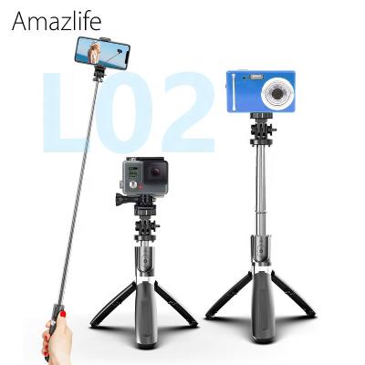 China Selfi Stick Tripod for Amazlife LO2 Selfie stick tripod wireless selfe smartphon stick with remote control for iPhone Samsung Smartphone for sale