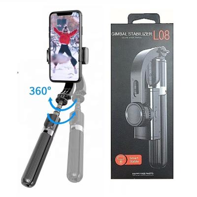 China Single Axis Monopod Selfie Stick L08 Single Axis Gimbal Mobile Phone Stabilizer Wireless Remote Tripod for sale