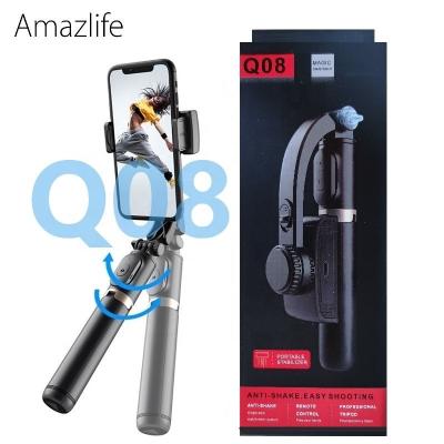 China Fold Smart Amazlife Q08 Mobile Phone Gimbal Stabilizer Shooting Selfie Stick Tripod For Smartphone for sale