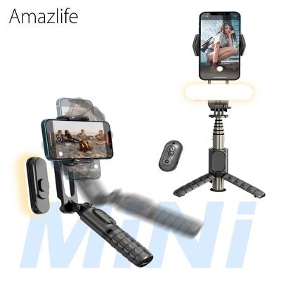 China 360 Rotation Selfie Stick New Q09 Blue Amazlife 360 ​​Tooth Rotation Tripod Wireless Selfie Stick Blue With Gimbal Stabilizer for sale