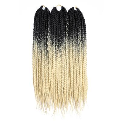 China Synthetic Crochet Braids Afro Women Hair Extensions Senegal Ombre Box Braids Hair 100G/20Inch for sale