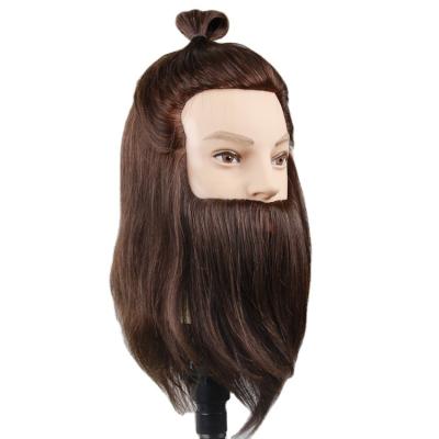 China 100% Male Barber Shop Beauty Hair Mannequin Training Mannequin Head With Beard For Hairdresser for sale