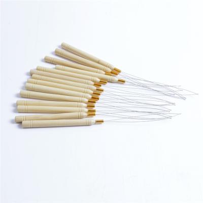 China Hair Extensions Hair Extension Tools Hook Needle Wooden Loop Threader For Braid Hair Weaving for sale