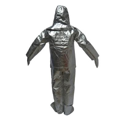 China Proximity Clothing Aluminum Foil Firefighter Full Set Silver Unisex Proximity Split Suit Firefighting Suit Proximity Split Suit for sale