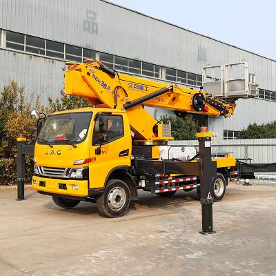 China Cheap JMC 36 meters telescopic arm hydraulic aerial platform Working Trucks with remote control 4 - 6L for sale