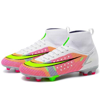 China High top new style boys and girls lace up football boots tf crushed studs grass AG long studs sneakers wholesale for sale