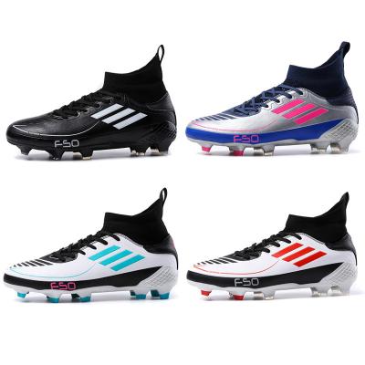 China Big Size Rubber Men's Soccer Shoes AG Nails Training Competition Artificial Grass Student Teen Indoor And Outdoor Shoes for sale