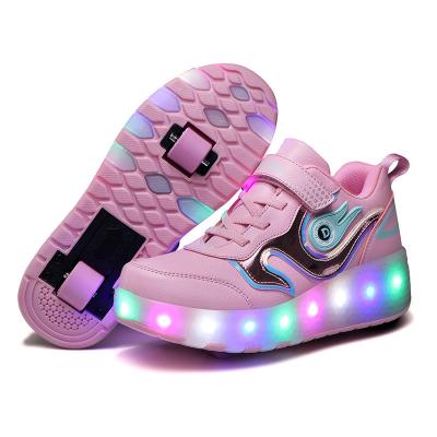 China Rechargeable Skates Children Shoes USB LED Luminous Shoes Boys Girls Outdoor Sports Student Charging Skating Shoes for sale