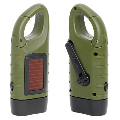 China Portable Solar Power Flashlight Dynamo Hand Crank Dynamo Rechargeable Solar Power LED Torch for Outdoor Camping Mountaineering Lighting Flashlamp for sale