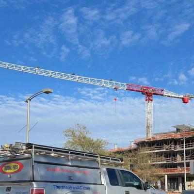 China Arm Length 60m Lifting Weight 6t 8t 10t flat head tower crane for sale